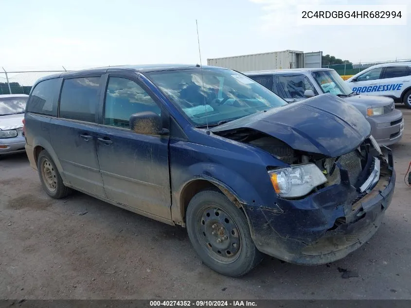 2017 Dodge Grand Caravan Se VIN: 2C4RDGBG4HR682994 Lot: 40274352