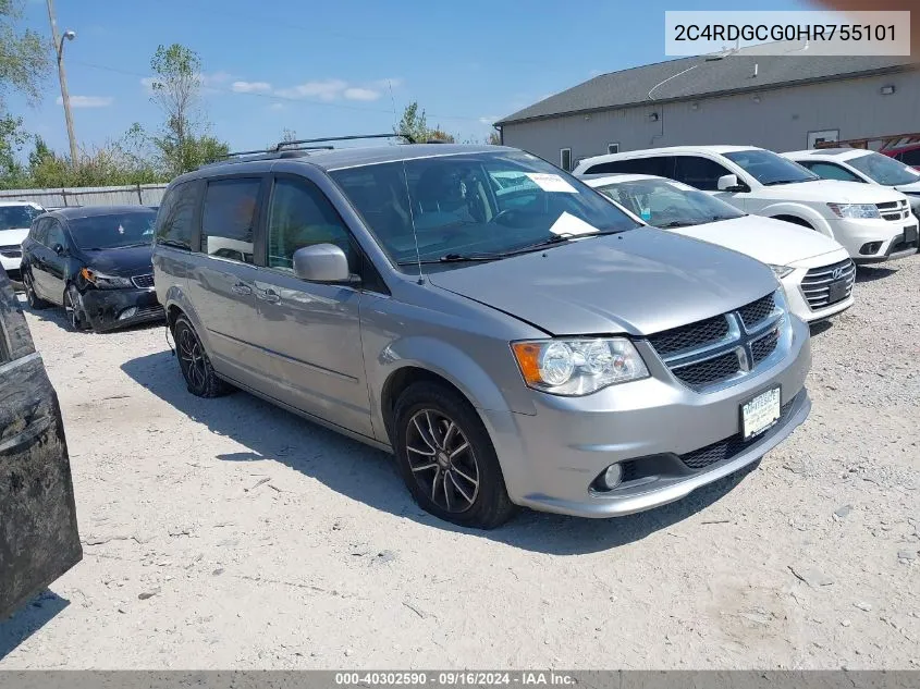 2017 Dodge Grand Caravan Sxt VIN: 2C4RDGCG0HR755101 Lot: 40302590