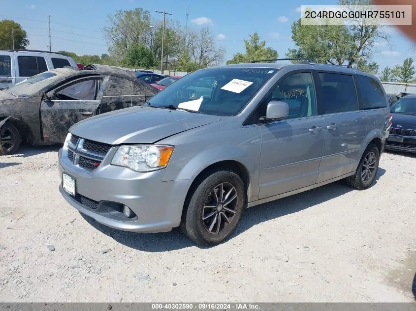 2C4RDGCG0HR755101 2017 Dodge Grand Caravan Sxt