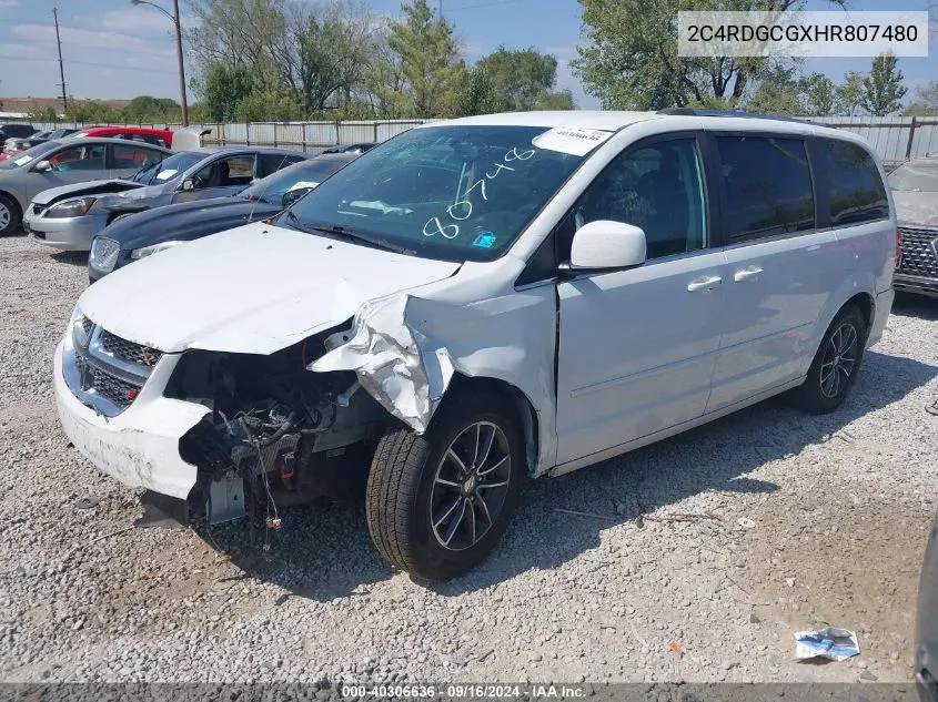 2017 Dodge Grand Caravan Sxt VIN: 2C4RDGCGXHR807480 Lot: 40306636