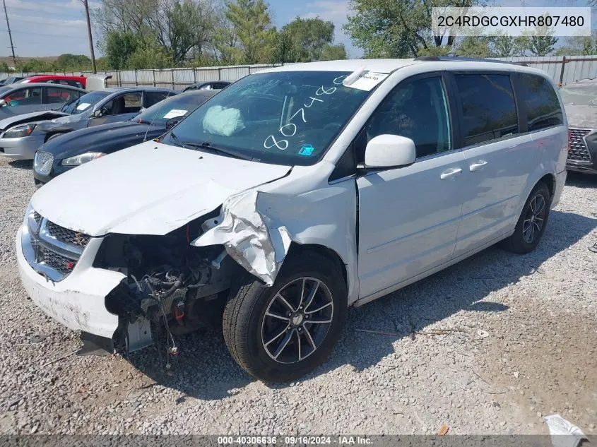 2017 Dodge Grand Caravan Sxt VIN: 2C4RDGCGXHR807480 Lot: 40306636