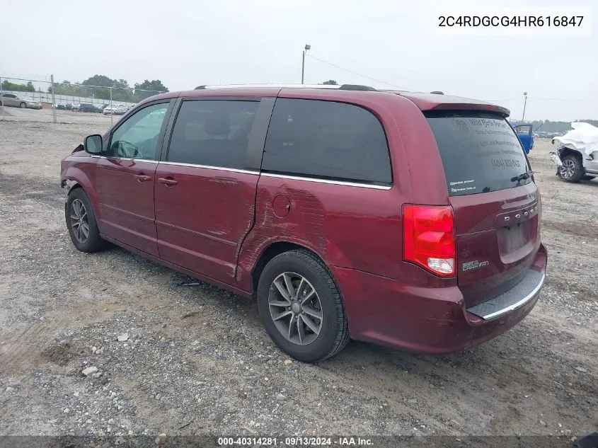 2017 Dodge Grand Caravan Sxt VIN: 2C4RDGCG4HR616847 Lot: 40314281