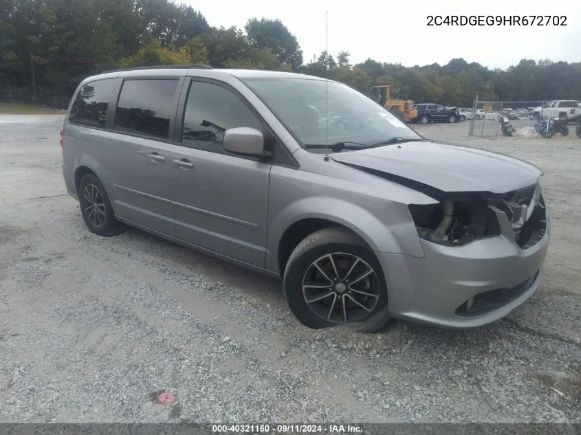 2C4RDGEG9HR672702 2017 Dodge Grand Caravan Gt