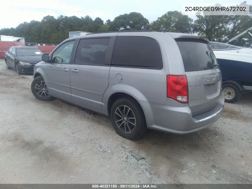 2C4RDGEG9HR672702 2017 Dodge Grand Caravan Gt