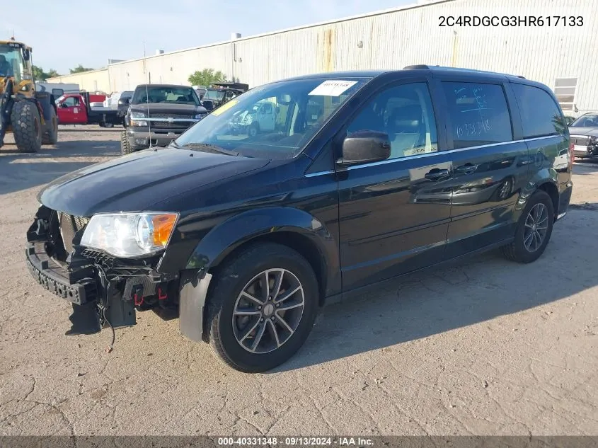 2017 Dodge Grand Caravan Sxt VIN: 2C4RDGCG3HR617133 Lot: 40331348