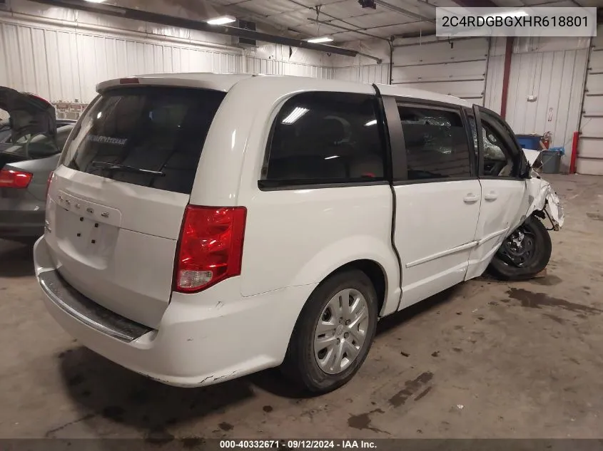 2C4RDGBGXHR618801 2017 Dodge Grand Caravan Se