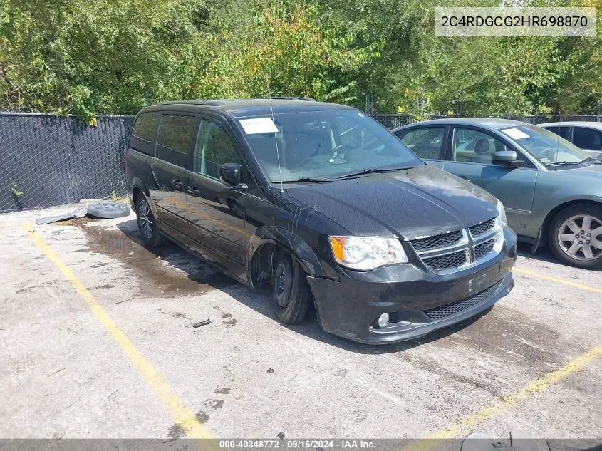 2017 Dodge Grand Caravan Sxt VIN: 2C4RDGCG2HR698870 Lot: 40348772