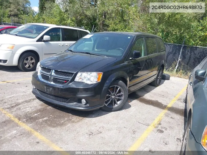 2017 Dodge Grand Caravan Sxt VIN: 2C4RDGCG2HR698870 Lot: 40348772