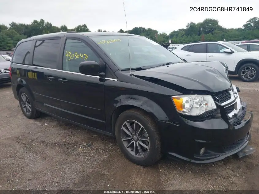 2017 Dodge Grand Caravan Sxt VIN: 2C4RDGCG8HR741849 Lot: 43030471