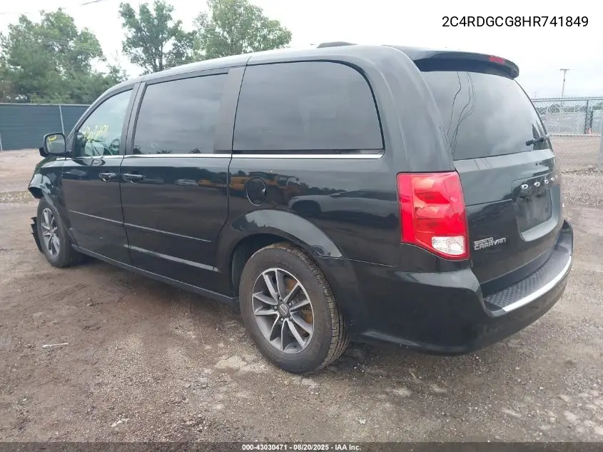 2017 Dodge Grand Caravan Sxt VIN: 2C4RDGCG8HR741849 Lot: 43030471