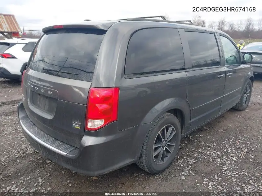 2C4RDGEG3HR674168 2017 Dodge Grand Caravan Gt