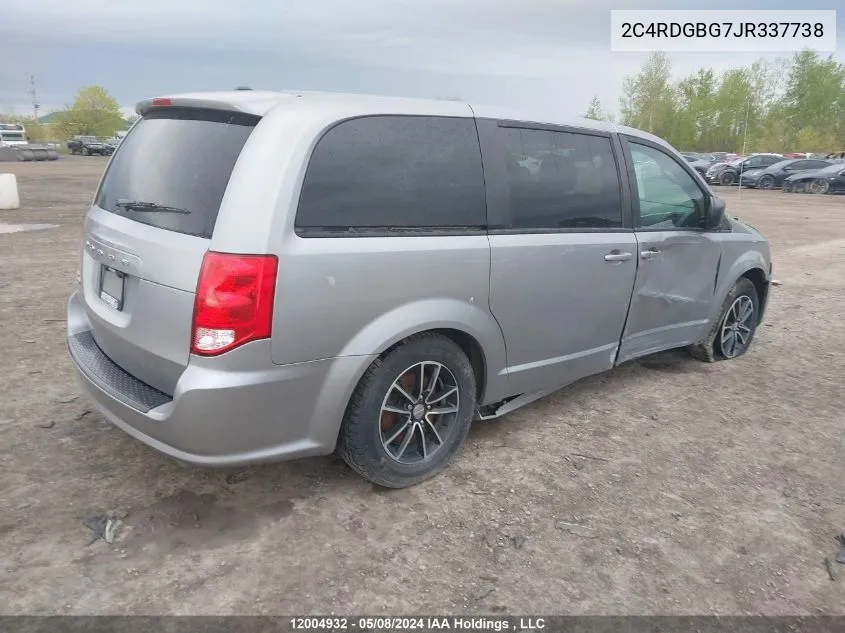 2018 Dodge Grand Caravan Se VIN: 2C4RDGBG7JR337738 Lot: 12004932