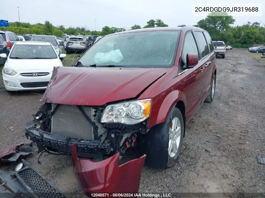 2018 Dodge Grand Caravan Crew VIN: 2C4RDGDG9JR319688 Lot: 12048571