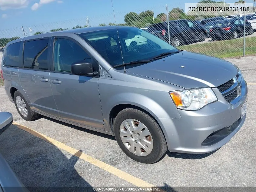 2018 Dodge Grand Caravan Se VIN: 2C4RDGBG2JR331488 Lot: 39400923