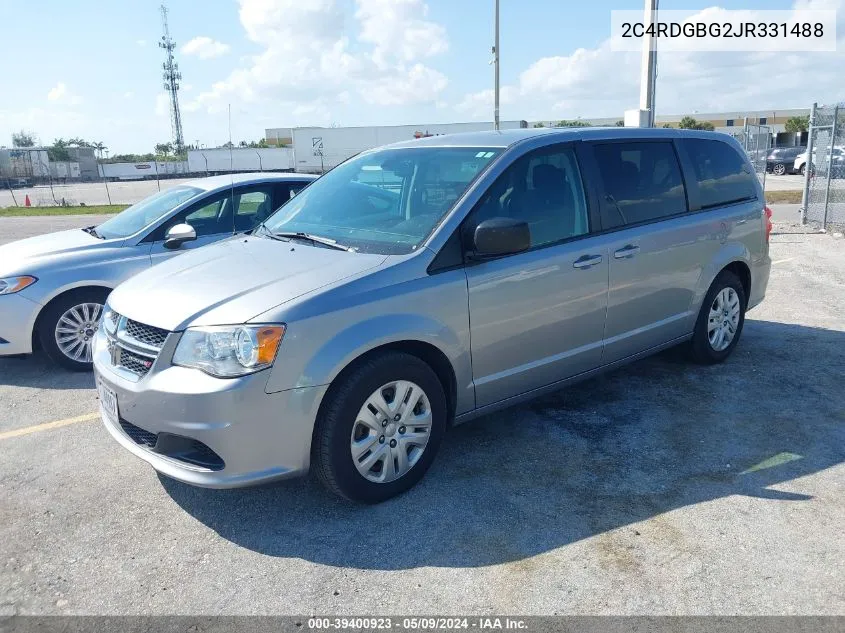 2018 Dodge Grand Caravan Se VIN: 2C4RDGBG2JR331488 Lot: 39400923