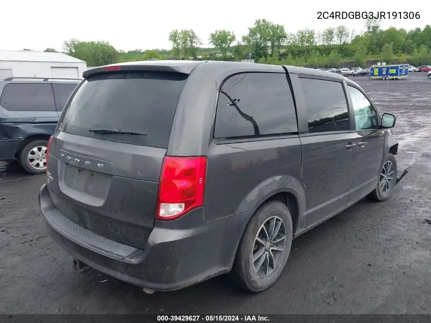 2018 Dodge Grand Caravan Se Plus VIN: 2C4RDGBG3JR191306 Lot: 39429627