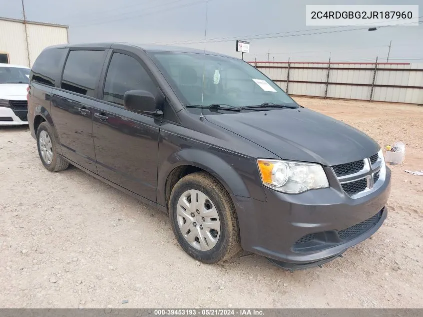 2C4RDGBG2JR187960 2018 Dodge Grand Caravan Se