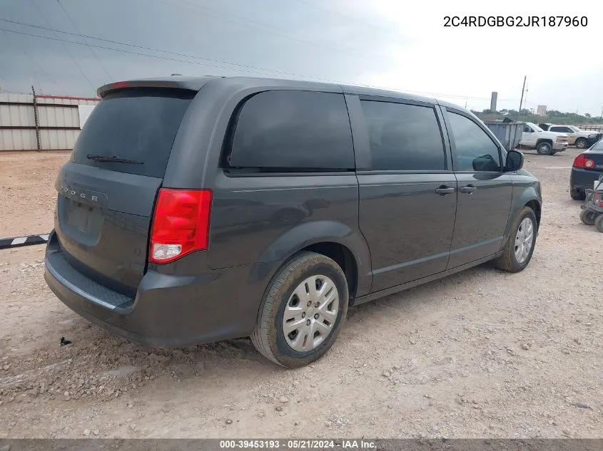 2C4RDGBG2JR187960 2018 Dodge Grand Caravan Se