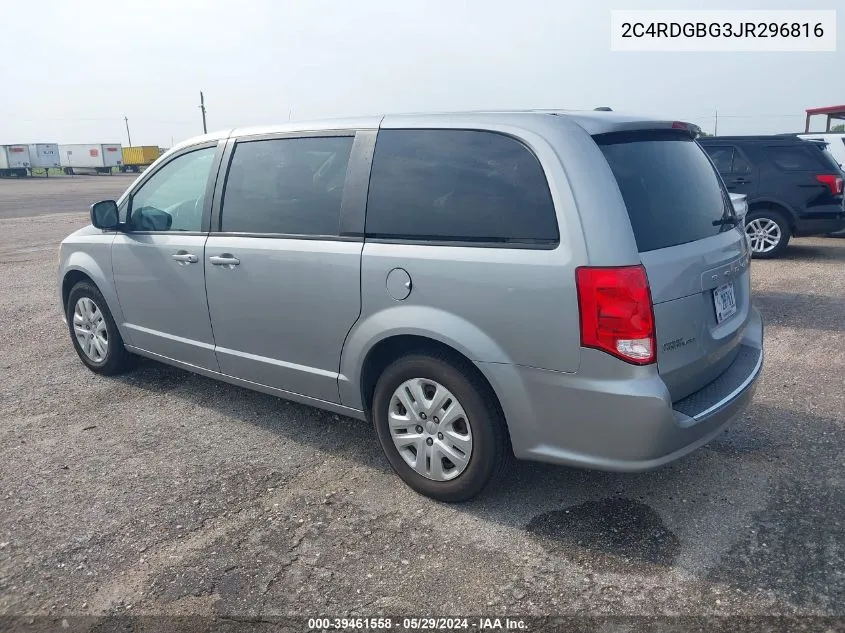 2C4RDGBG3JR296816 2018 Dodge Grand Caravan Se