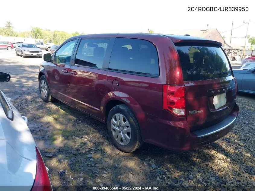 2018 Dodge Grand Caravan Se VIN: 2C4RDGBG4JR339950 Lot: 39485560