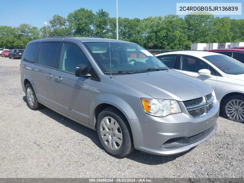 2C4RDGBG5JR136839 2018 Dodge Grand Caravan Se