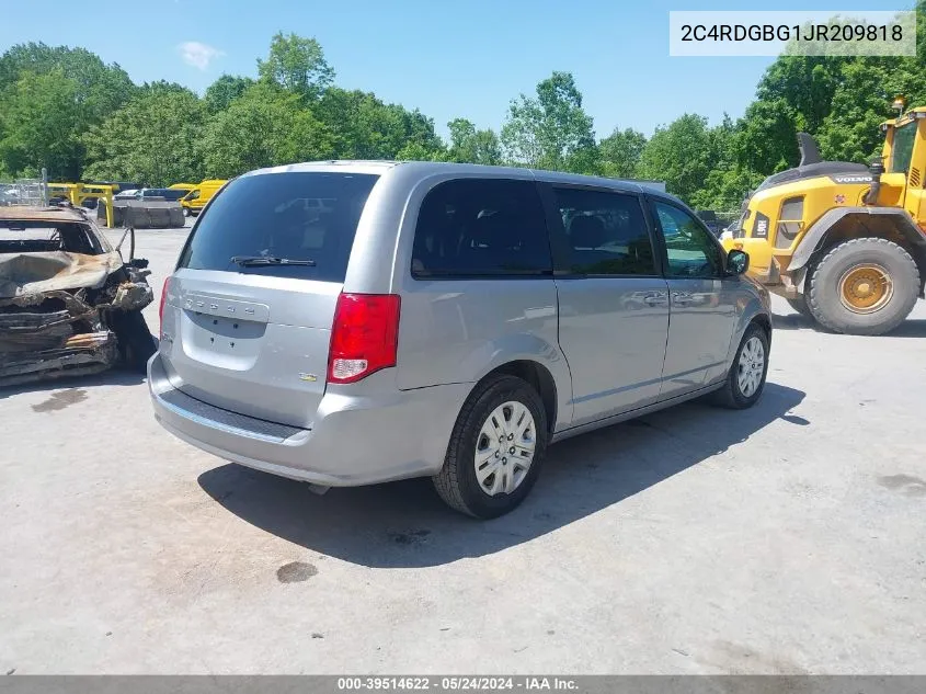 2018 Dodge Grand Caravan Se VIN: 2C4RDGBG1JR209818 Lot: 39514622