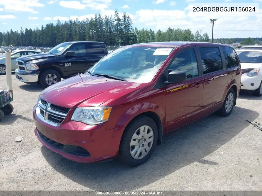 2018 Dodge Grand Caravan Se VIN: 2C4RDGBG5JR156024 Lot: 39558000