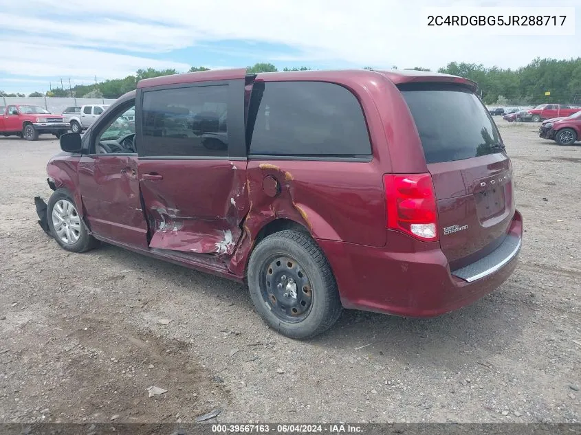 2018 Dodge Grand Caravan Se VIN: 2C4RDGBG5JR288717 Lot: 39567163