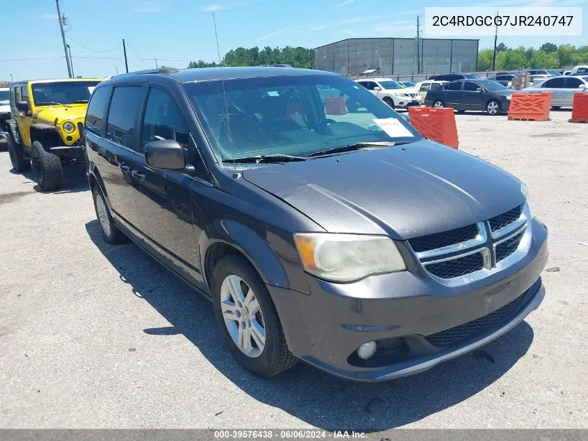 2018 Dodge Grand Caravan Sxt VIN: 2C4RDGCG7JR240747 Lot: 39576438