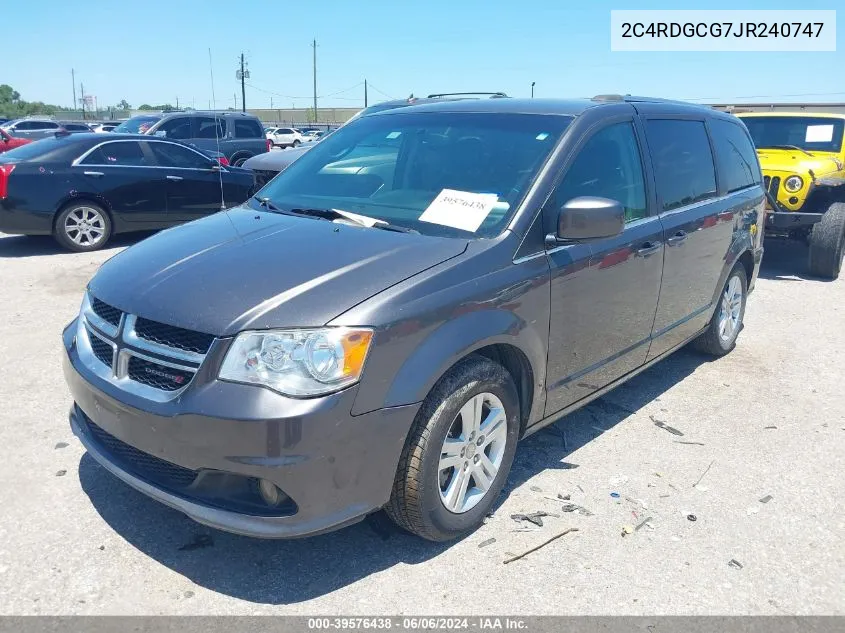 2018 Dodge Grand Caravan Sxt VIN: 2C4RDGCG7JR240747 Lot: 39576438