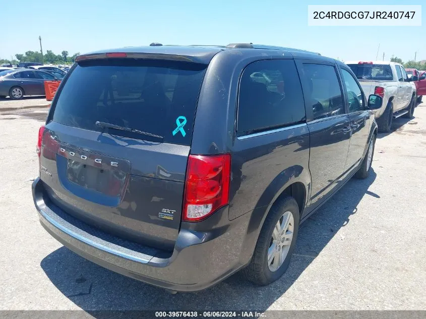 2018 Dodge Grand Caravan Sxt VIN: 2C4RDGCG7JR240747 Lot: 39576438