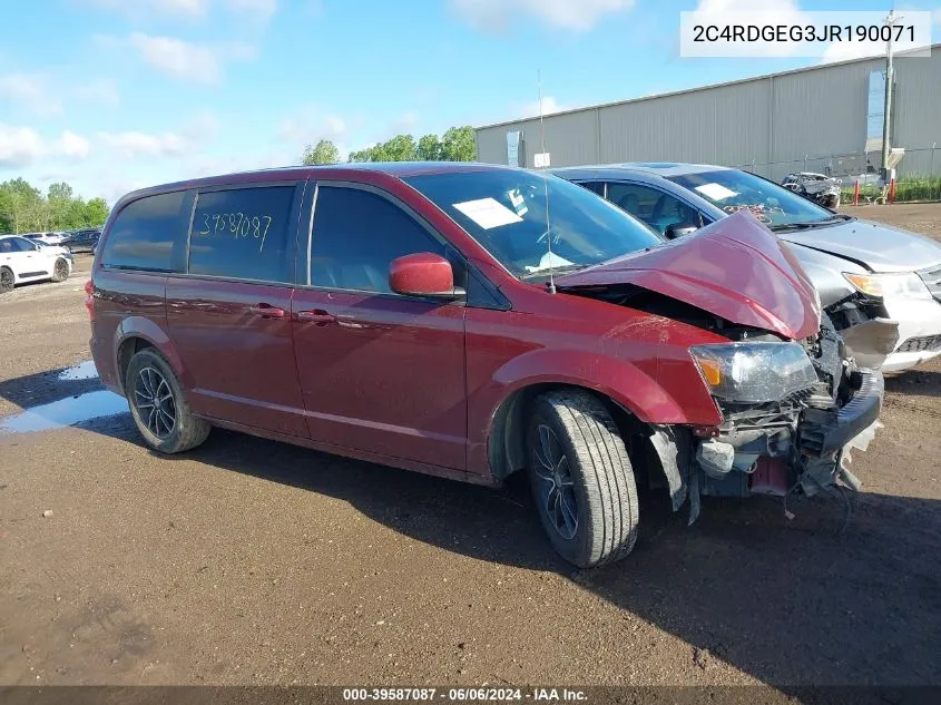 2018 Dodge Grand Caravan Gt VIN: 2C4RDGEG3JR190071 Lot: 39587087