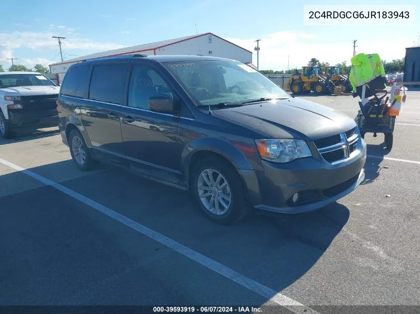 2018 Dodge Grand Caravan Sxt VIN: 2C4RDGCG6JR183943 Lot: 39593919