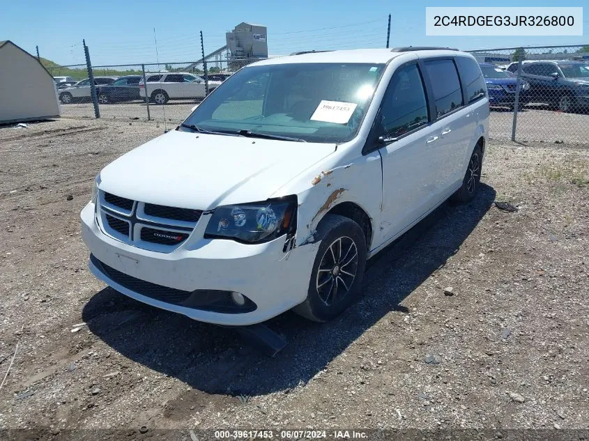 2018 Dodge Grand Caravan Gt VIN: 2C4RDGEG3JR326800 Lot: 39617453