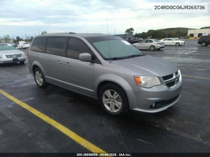 2018 Dodge Grand Caravan Sxt VIN: 2C4RDGCG6JR265736 Lot: 39816703