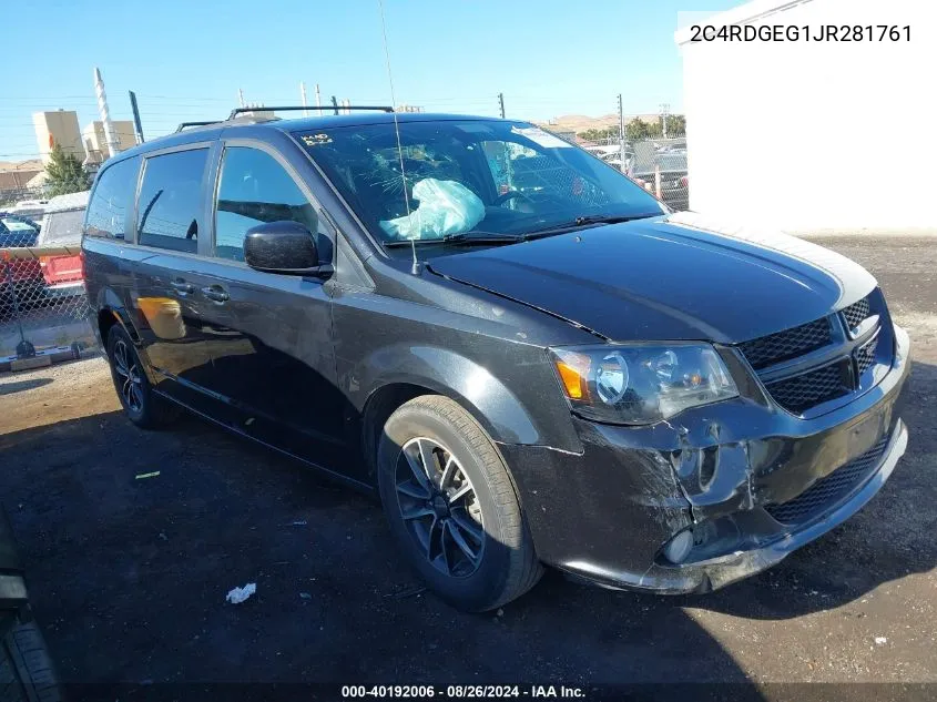 2018 Dodge Grand Caravan Gt VIN: 2C4RDGEG1JR281761 Lot: 40192006