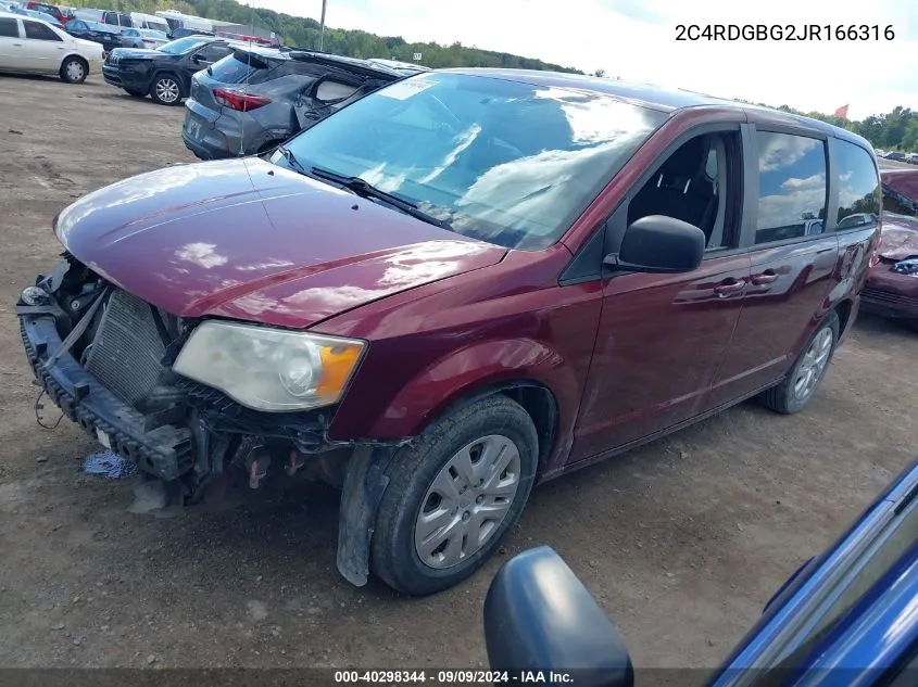 2018 Dodge Grand Caravan Se VIN: 2C4RDGBG2JR166316 Lot: 40298344