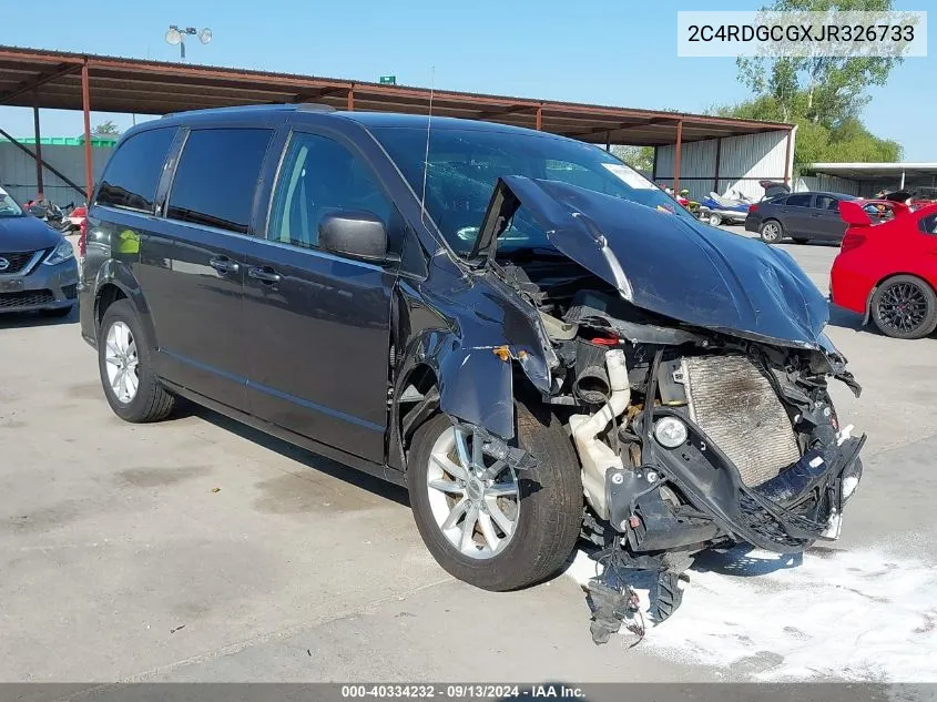 2018 Dodge Grand Caravan Sxt VIN: 2C4RDGCGXJR326733 Lot: 40334232