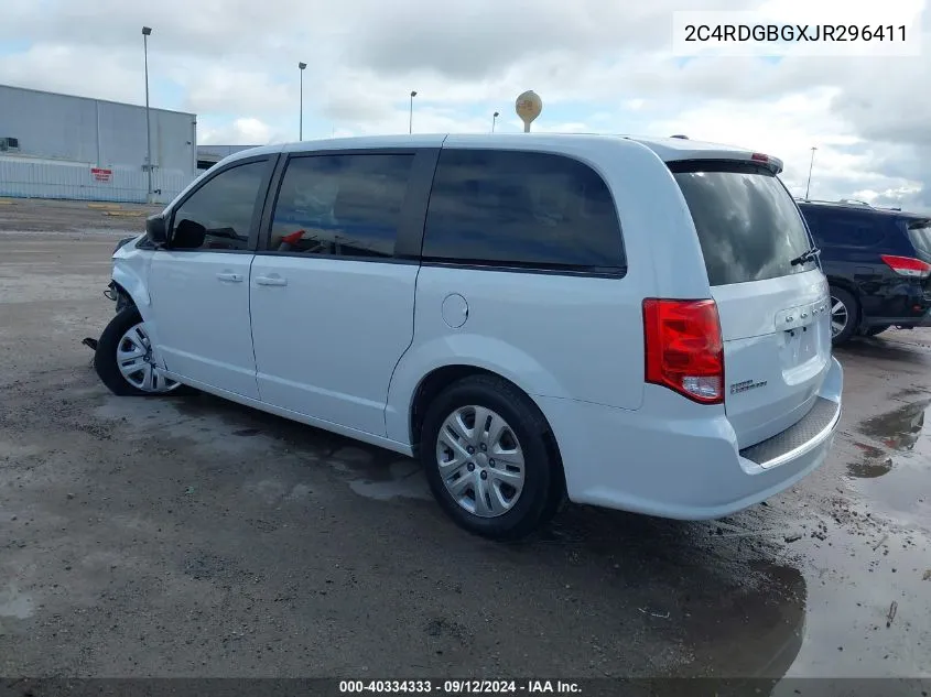 2C4RDGBGXJR296411 2018 Dodge Grand Caravan Se