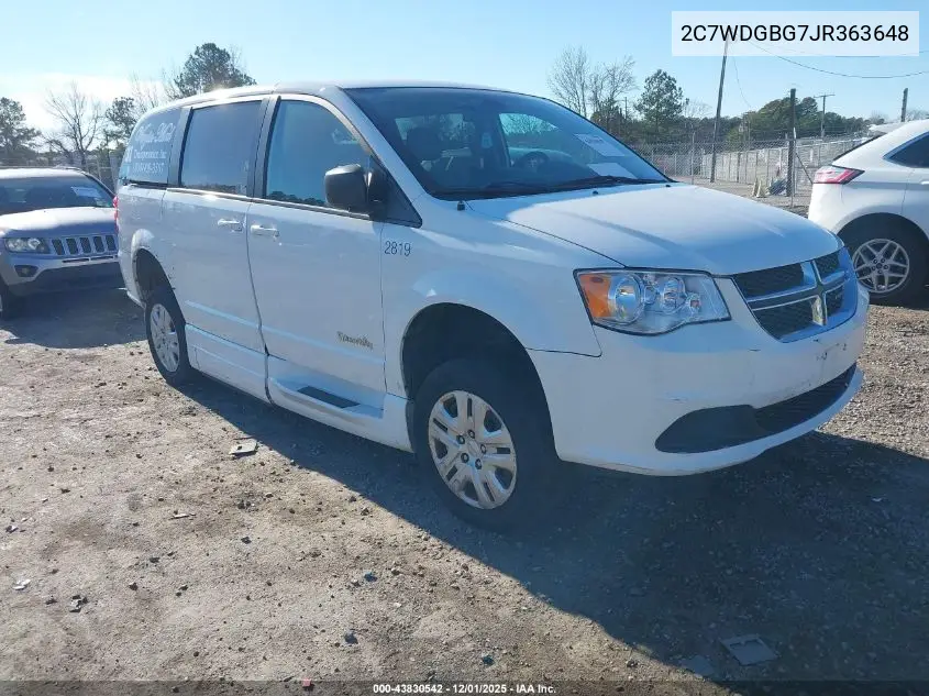 2C7WDGBG7JR363648 2018 Dodge Grand Caravan Se