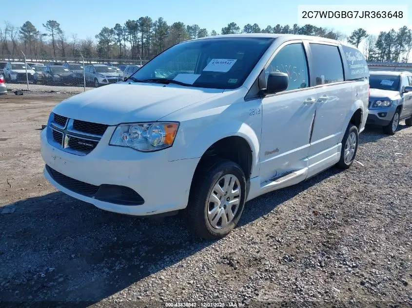 2C7WDGBG7JR363648 2018 Dodge Grand Caravan Se