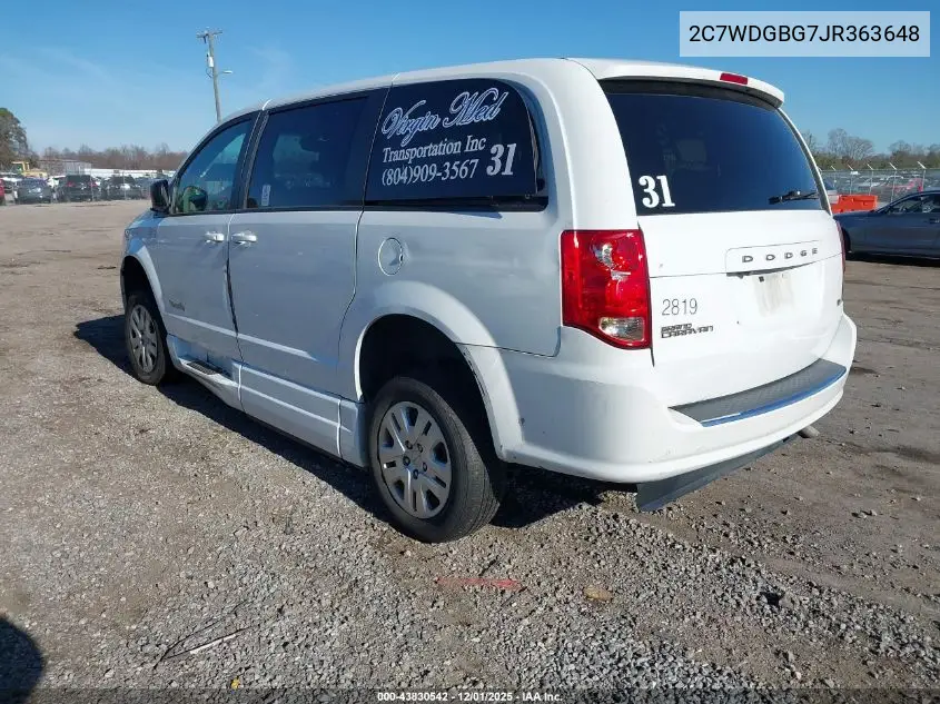 2C7WDGBG7JR363648 2018 Dodge Grand Caravan Se