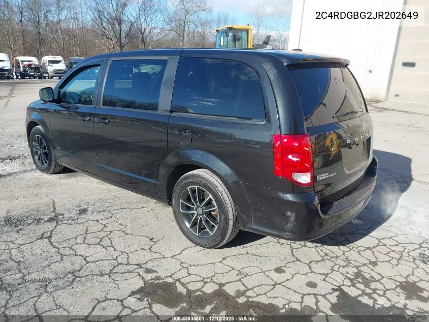 2C4RDGBG2JR202649 2018 Dodge Grand Caravan Se Plus