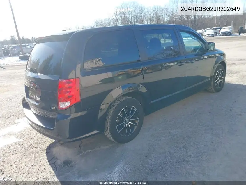 2C4RDGBG2JR202649 2018 Dodge Grand Caravan Se Plus
