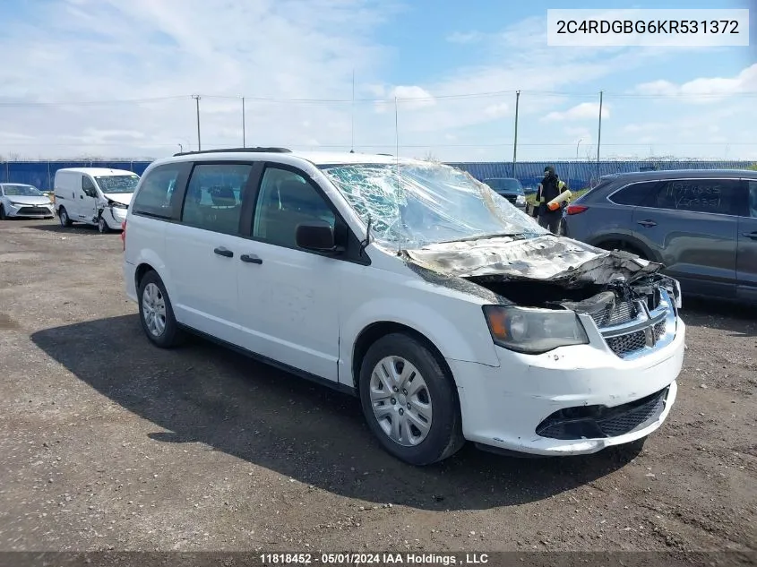 2C4RDGBG6KR531372 2019 Dodge Grand Caravan Se