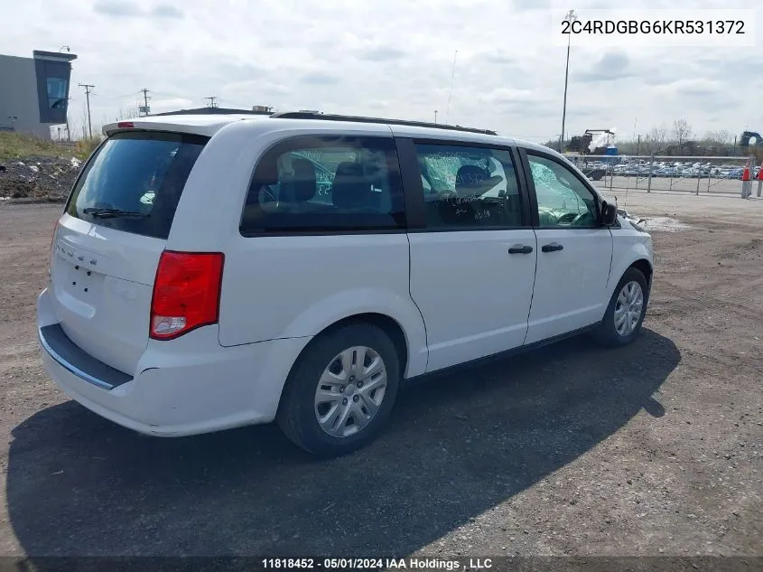 2C4RDGBG6KR531372 2019 Dodge Grand Caravan Se