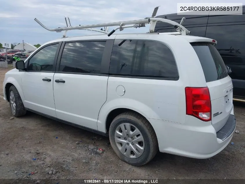 2C4RDGBG3KR585177 2019 Dodge Grand Caravan Se