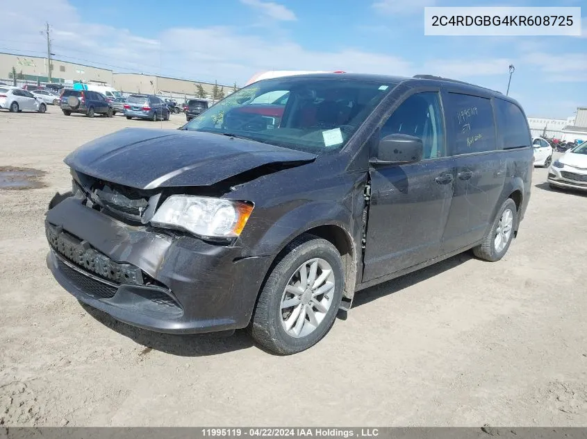 2019 Dodge Grand Caravan Se VIN: 2C4RDGBG4KR608725 Lot: 11995119