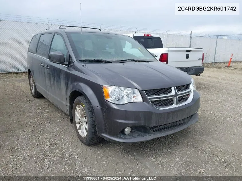 2019 Dodge Grand Caravan Se VIN: 2C4RDGBG2KR601742 Lot: 11998661