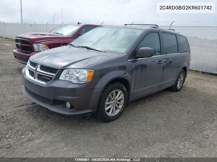 2019 Dodge Grand Caravan Se VIN: 2C4RDGBG2KR601742 Lot: 11998661